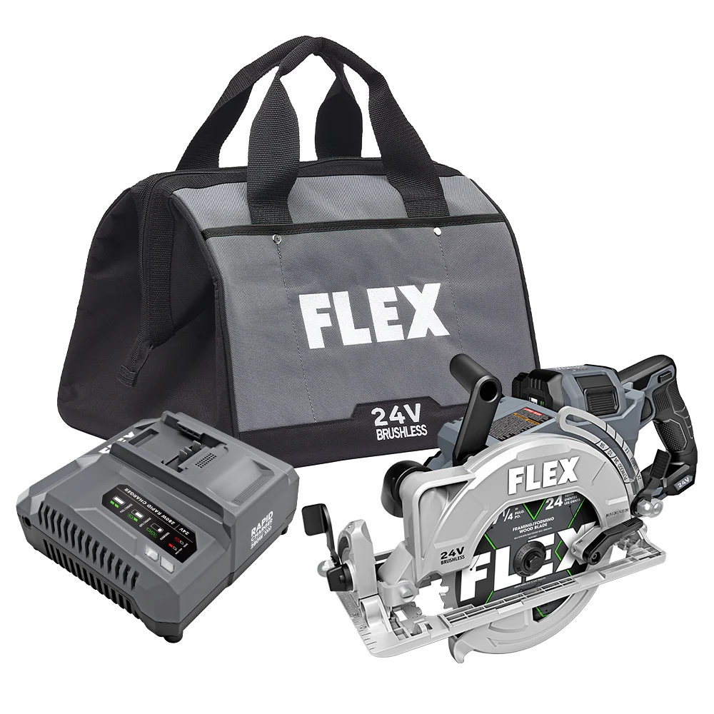 FLEX 24V Brushless 7-1/4" Rear Handle Left Sided Blade Circular Saw Kit