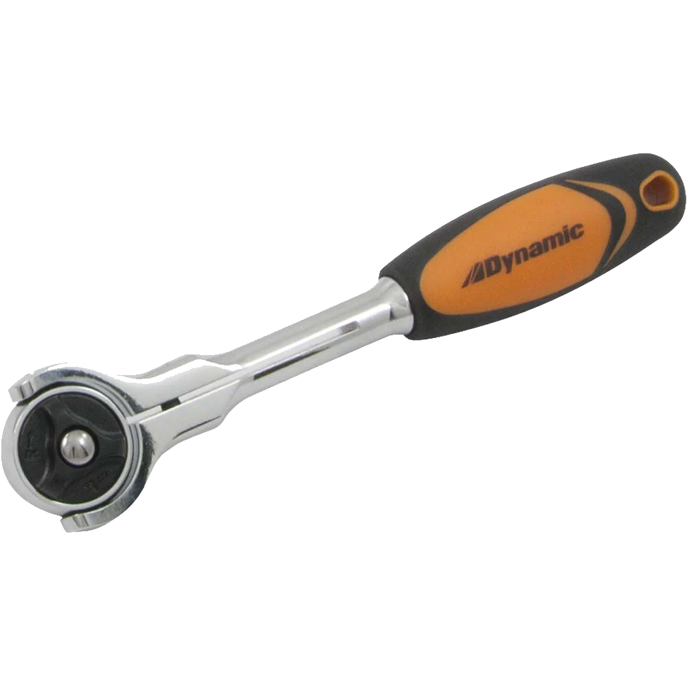 Dynamic 1/4" Drive, 72 Tooth Swivel Head Ratchet w/ Comfort Grip Handle