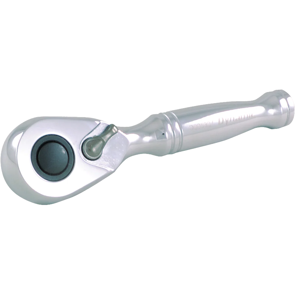 Dynamic 3/8" Drive, 48 Tooth Chrome Finish Stubby Ratchet, 4-3/4"