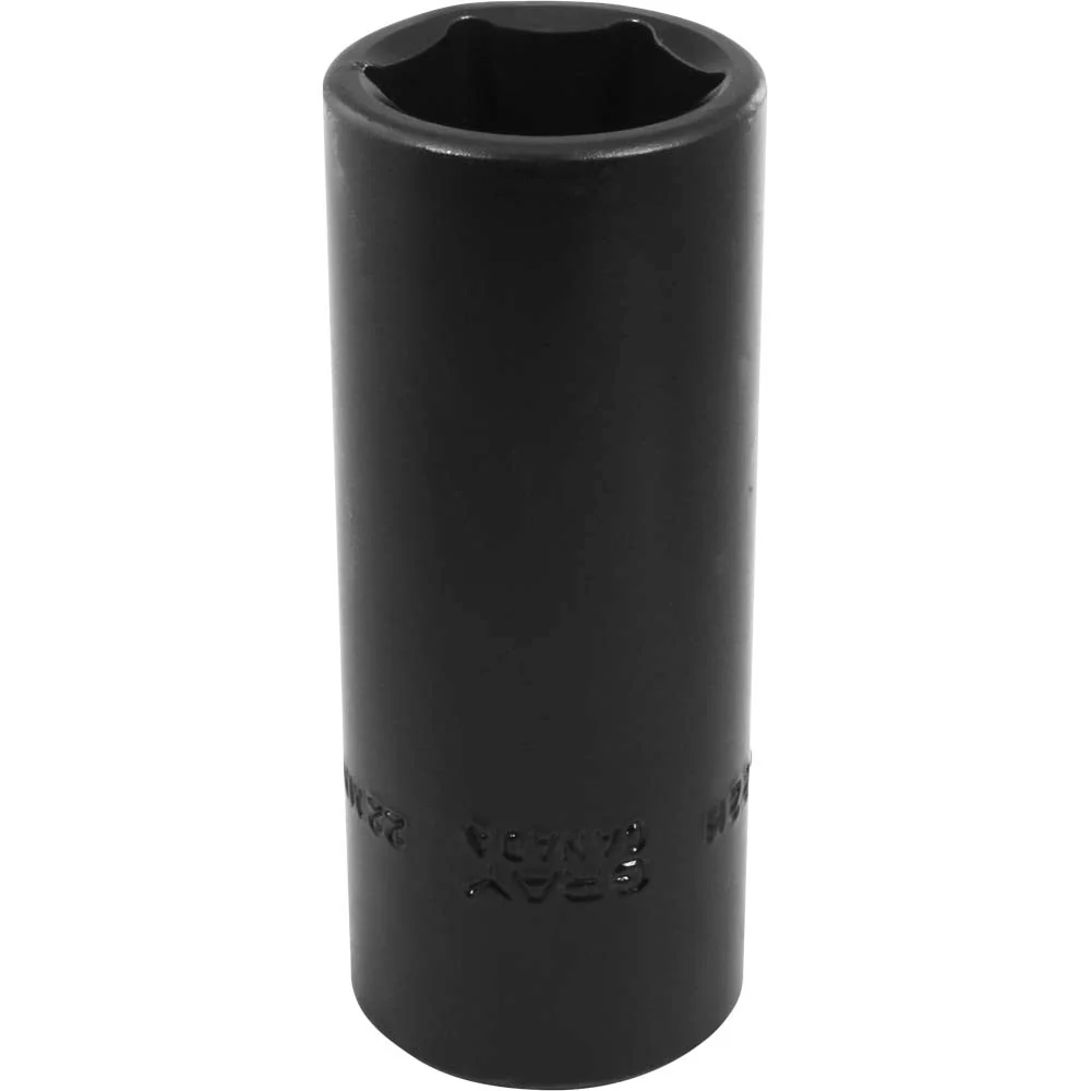 Gray Tools 1/2" Drive, 6 Point Deep Length, Impact Black Industrial Finish Metric Sockets - Image 4