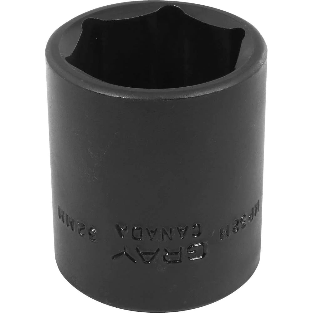 Gray Tools 1/2" Drive, 6 Point Standard Length, Impact Black Industrial Finish Metric Sockets - Image 14