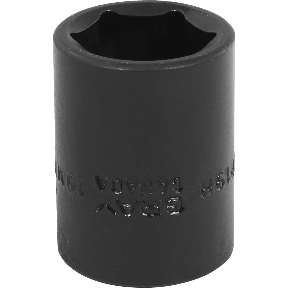 Gray Tools 1/2" Drive, 6 Point Standard Length, Impact Black Industrial Finish Metric Sockets - Image 7