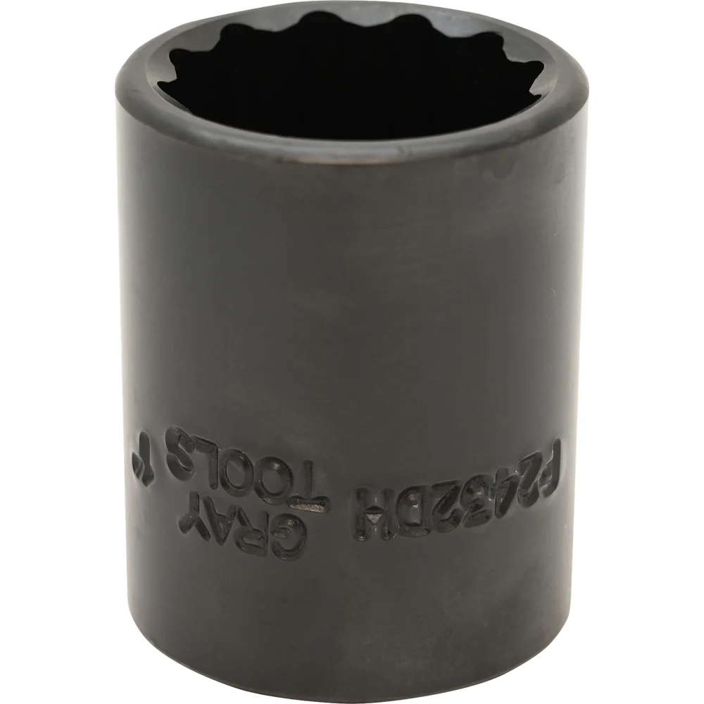 Gray Tools 1/2" Drive, Standard Length, 12 Point Impact Black Industrial Finish, SAE Sockets - Image 3