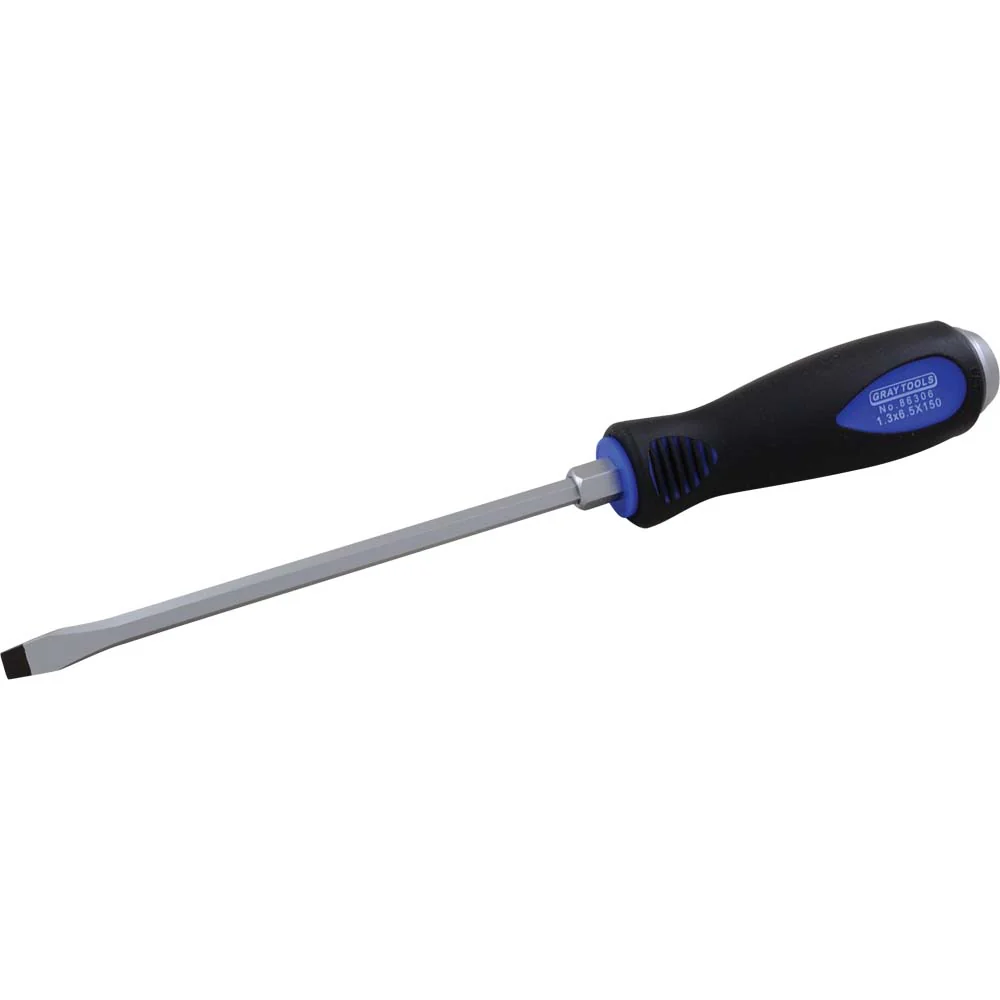Gray Tools Slotted Hex Shank Heavy Duty Comfort Grip Screwdrivers - Image 2