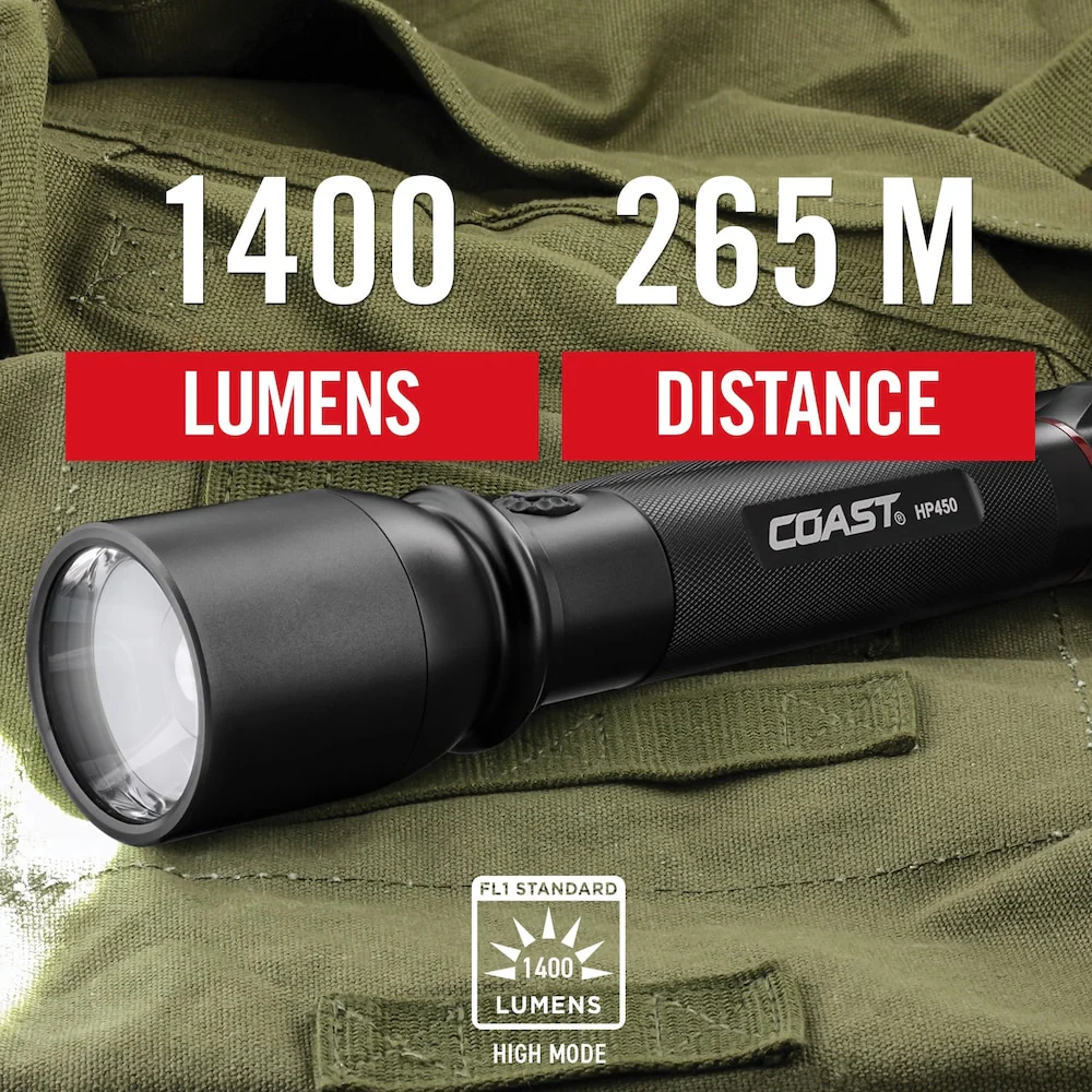 Coast HP450 Pure Beam Focusing LED Flashlight w/ Slide Focus - Image 4