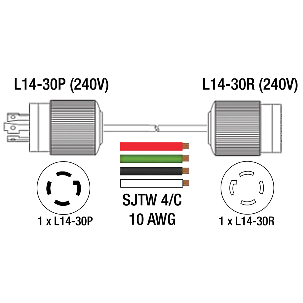King 25FT Generator Extension Cord 30A, L14-30 - Image 2