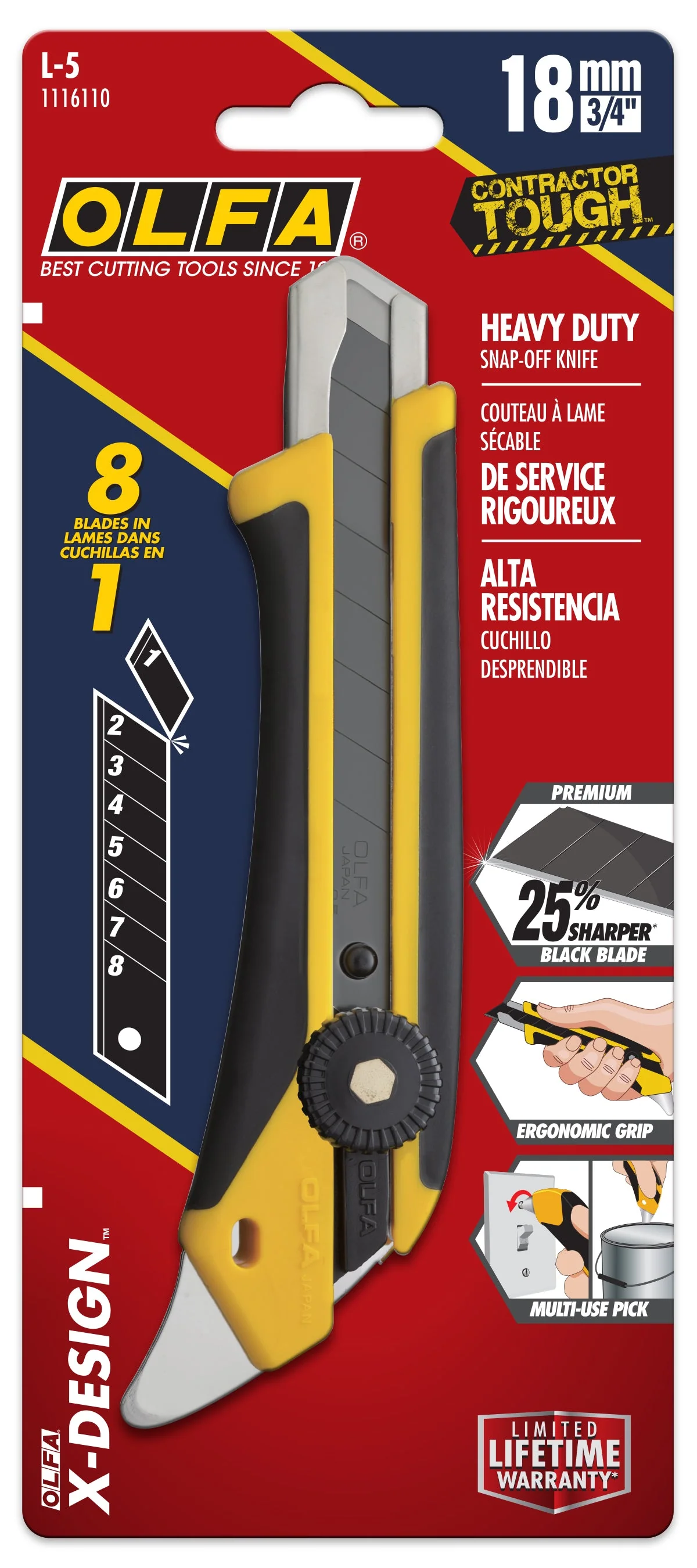 Olfa L-5 18mm Fiberglass Utility Knife w/ Multi-Pick - Image 5