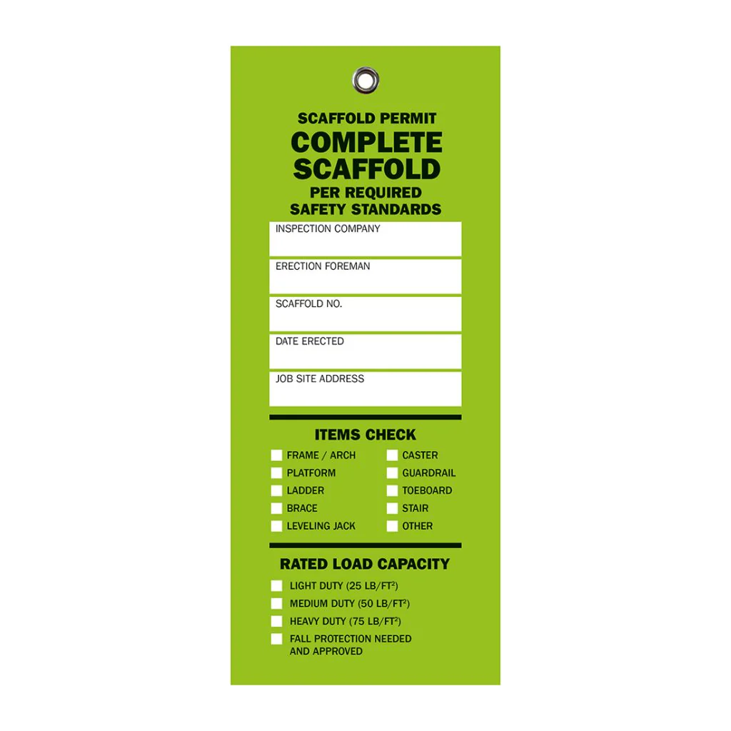 Metaltech Complete Scaffold Inspection Tag (Green)