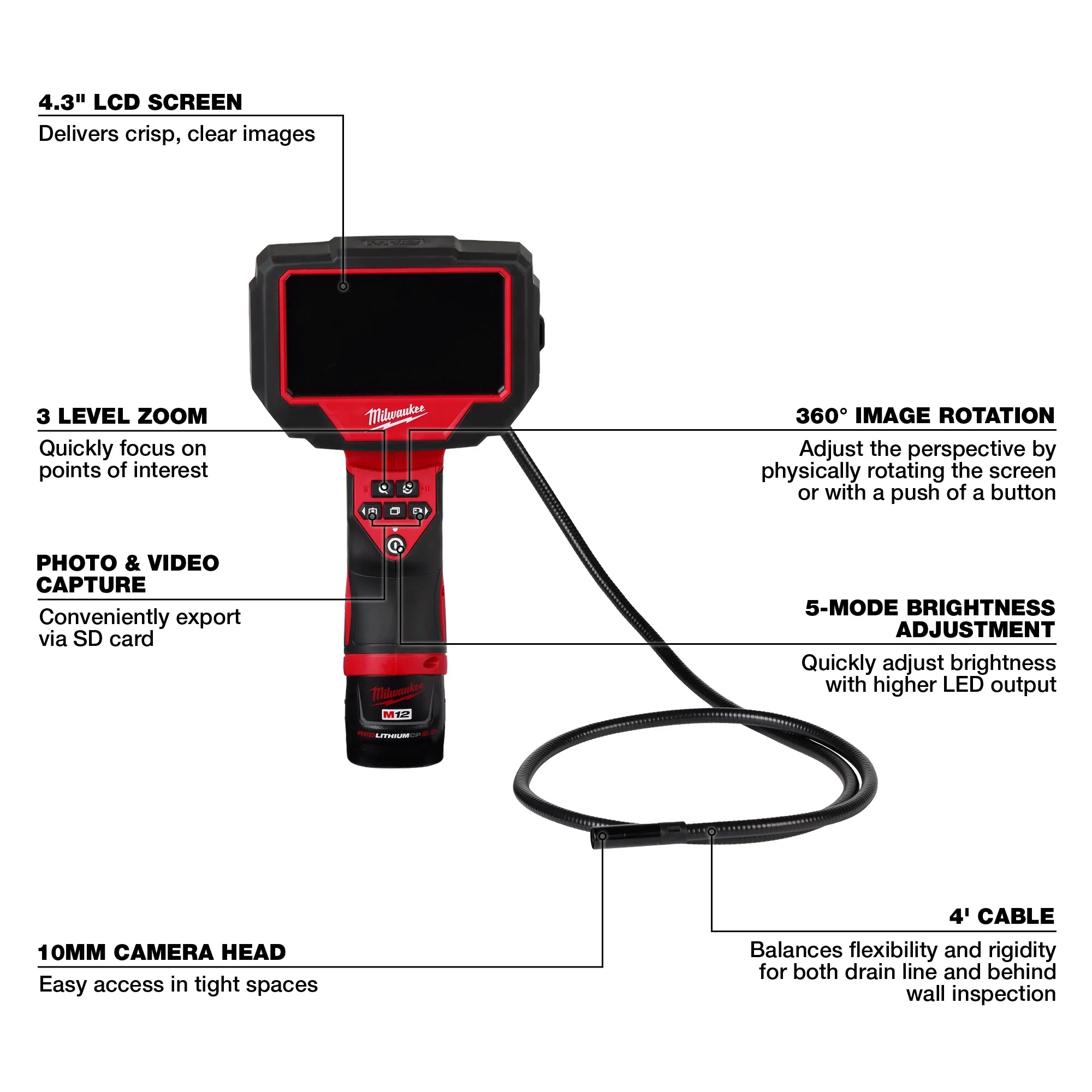 Milwaukee M12™ M-Spector™ 360 4' Inspection Camera - Image 4