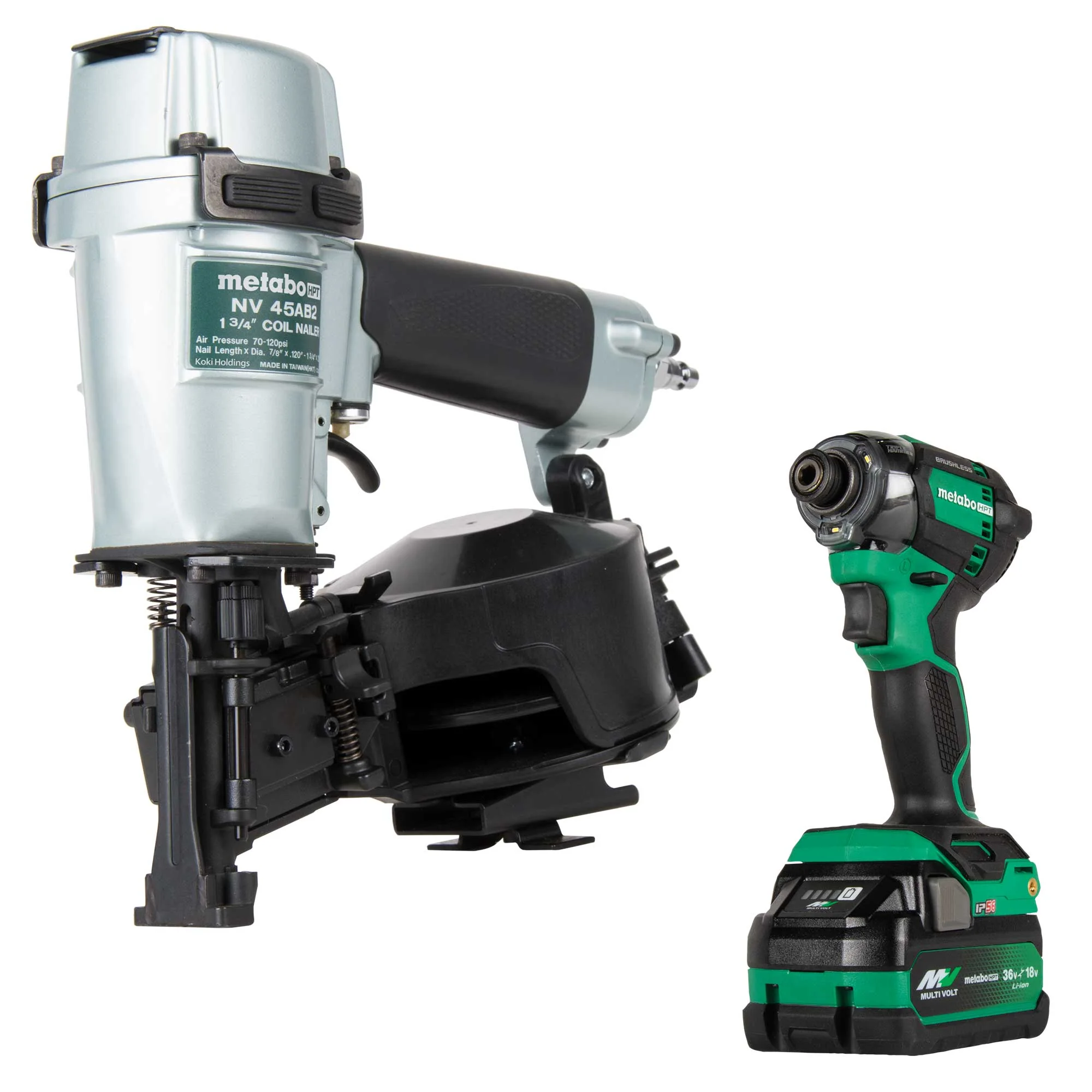 Metabo Pro Bundle 1-3/4 Inch Coil Roofing Nailer with BONUS Impact Driver Kit - Image 3