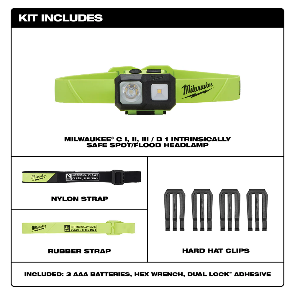 Milwaukee Intrinsically Safe C I, II, III / D 1 Spot/Flood Headlamp - Image 2