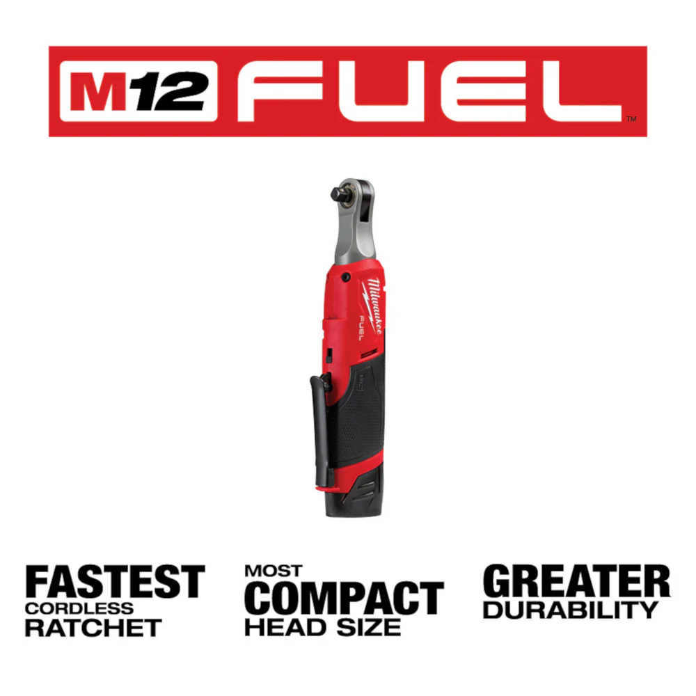 Milwaukee M12 FUEL 3/8" High Speed Ratchet Kit - Image 3