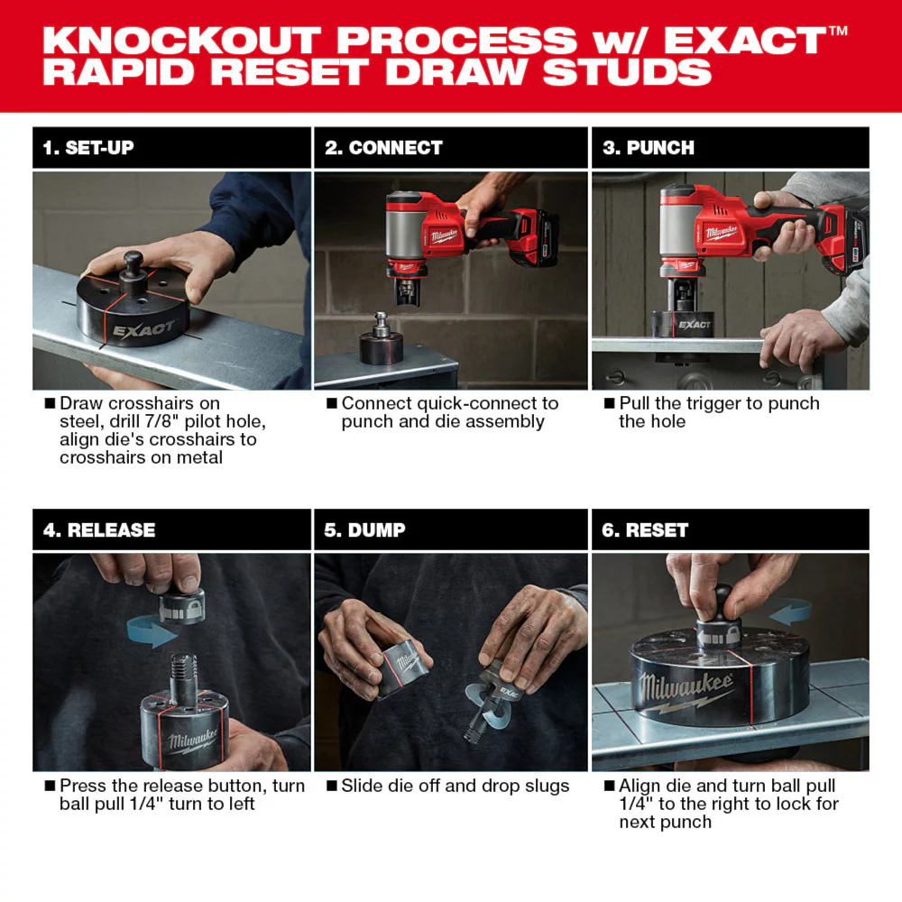 Milwaukee M18 FORCE LOGIC 10 Ton Knockout Tool 1/2" to 2" - Image 5
