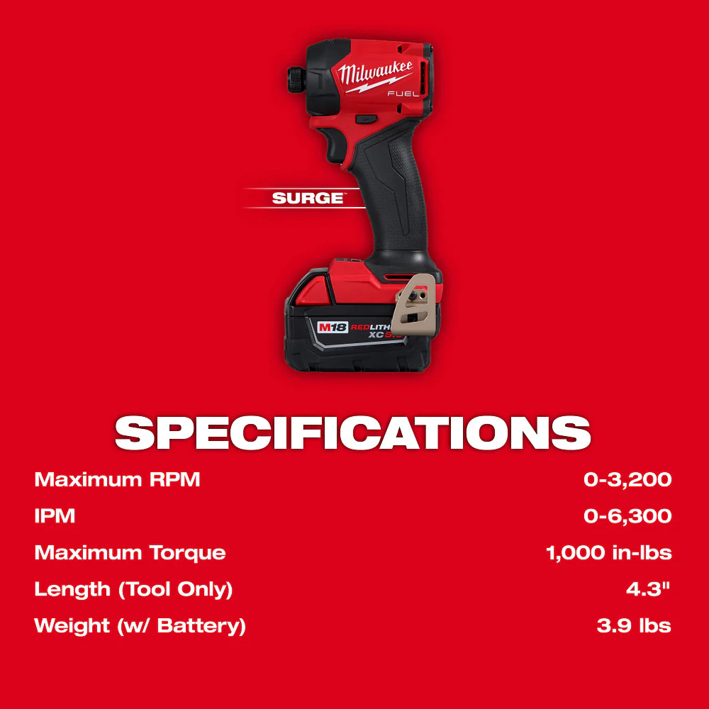 Milwaukee M18 FUEL SURGE 1/4" Hex Hydraulic Impact Driver Kit - Image 11