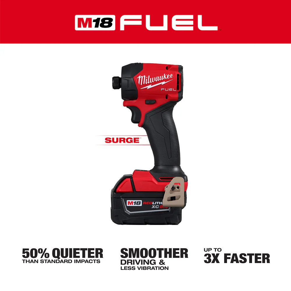Milwaukee M18 FUEL SURGE 1/4" Hex Hydraulic Impact Driver Kit - Image 2