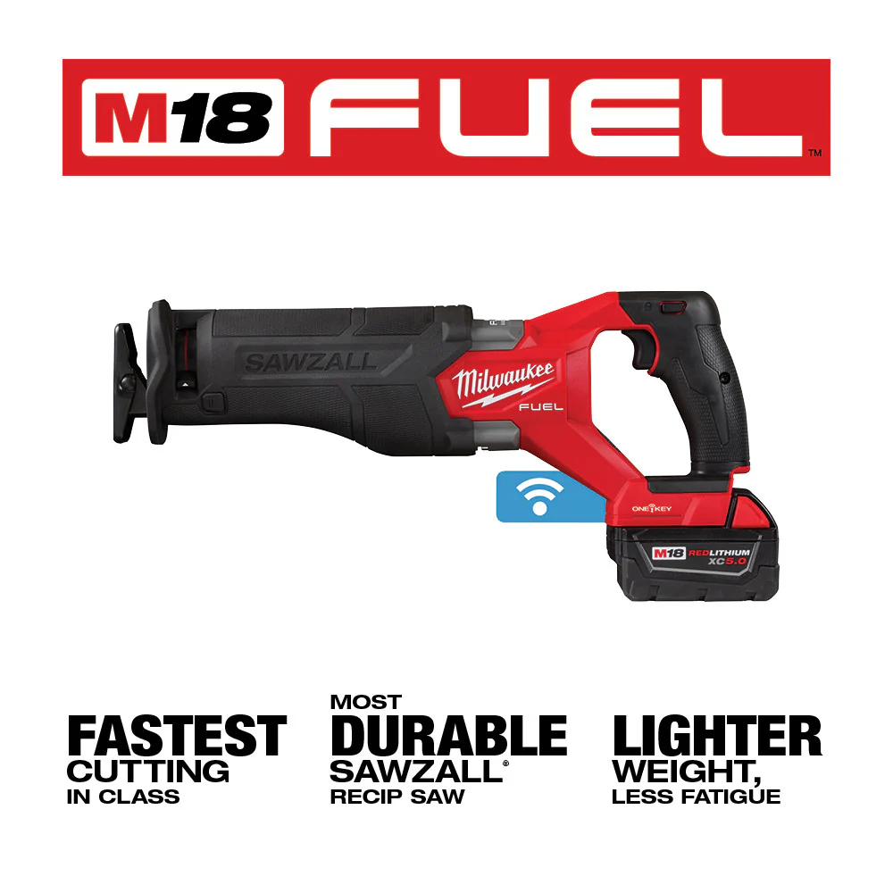 Milwaukee M18 FUEL SAWZALL Recip Saw w/ ONE-KEY - 2 Battery Kit - Image 3
