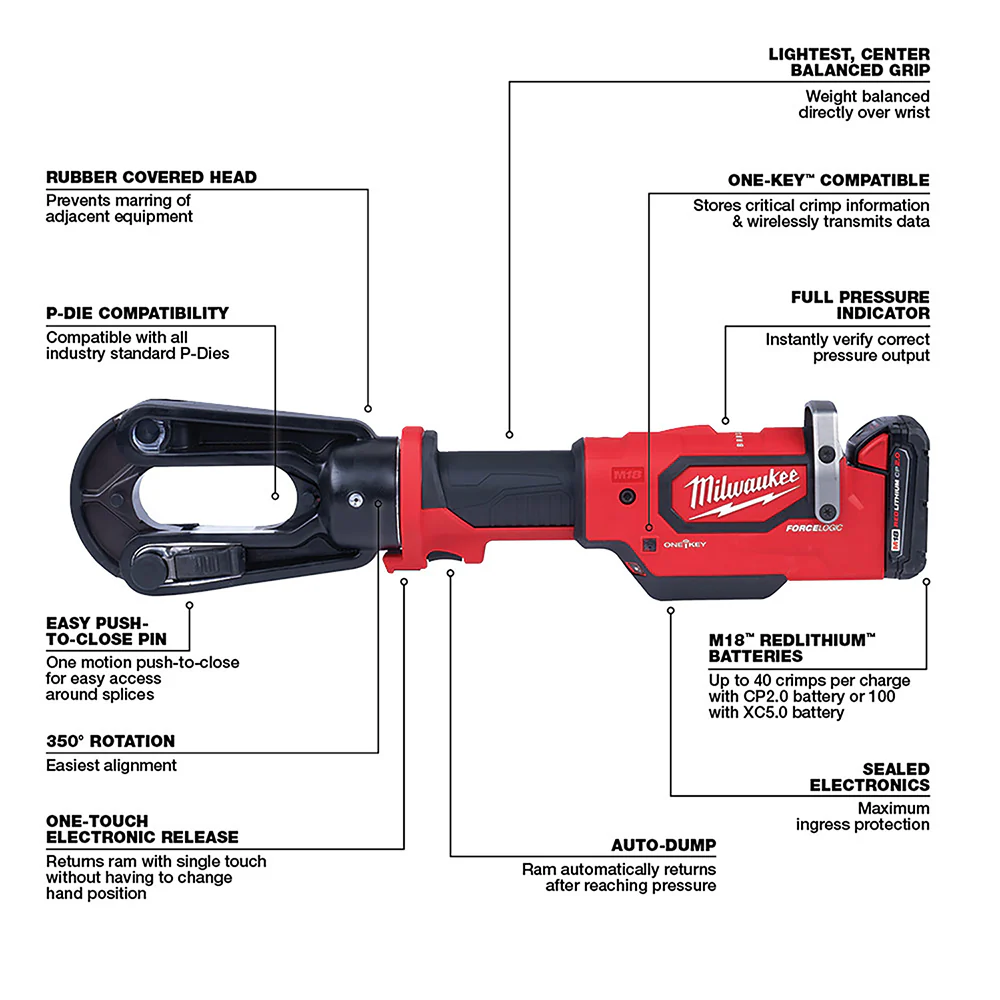 Milwaukee M18 FORCE LOGIC 15T Crimper Kit - Image 5