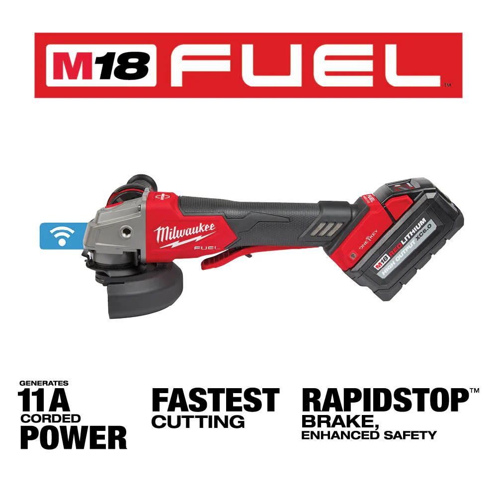Milwaukee M18 FUEL  5" Braking Grinder w/ ONE-KEY Paddle Switch, No Lock - Image 2