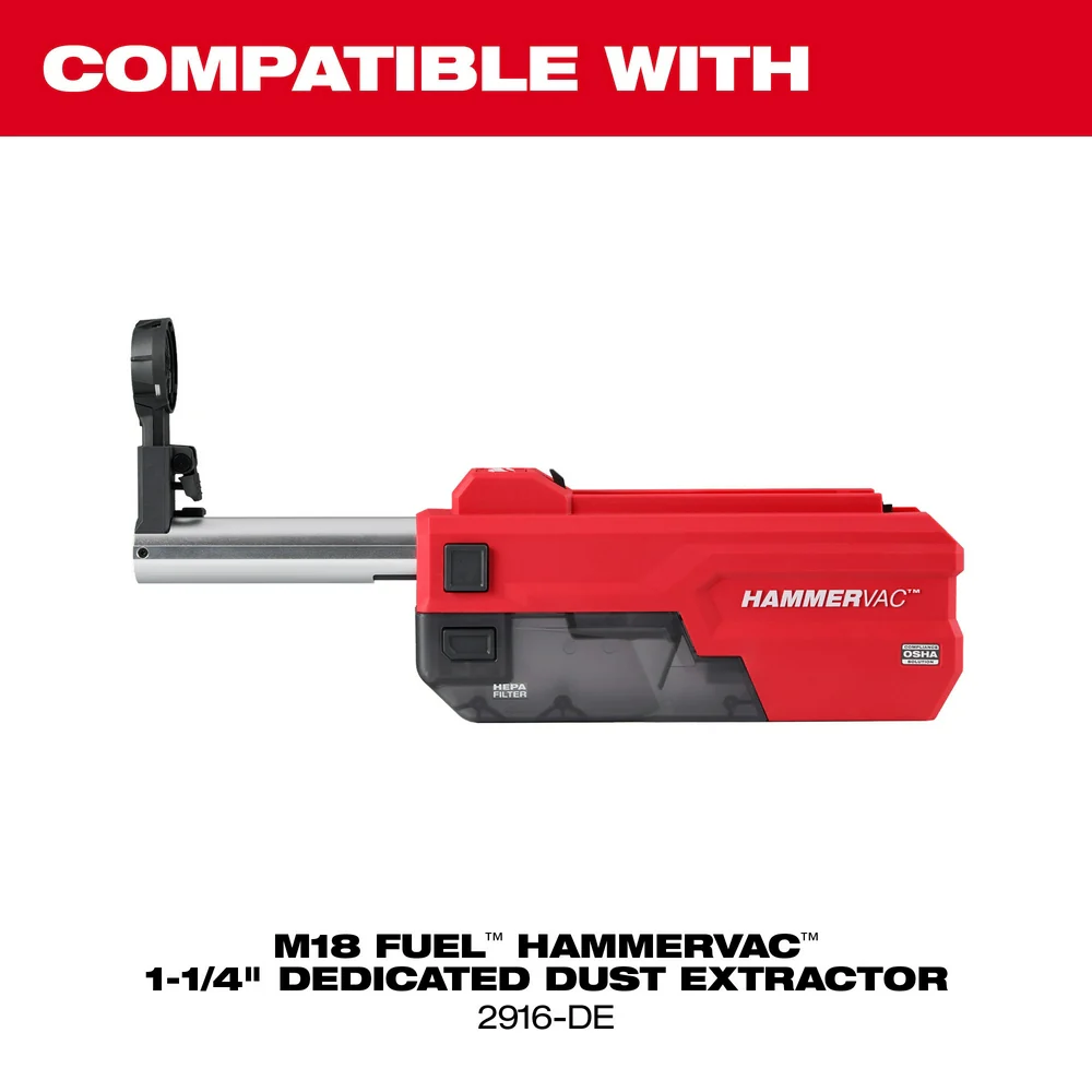 Milwaukee M18 FUEL 1-1/4” SDS Plus D-Handle Rotary Hammer Kit w/ ONE-KEY - Image 10