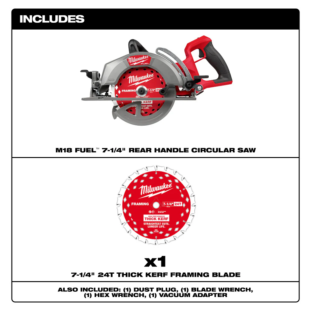 Milwaukee M18 FUEL 7-1/4" Rear Handle Circular Saw - Tool Only - Image 3