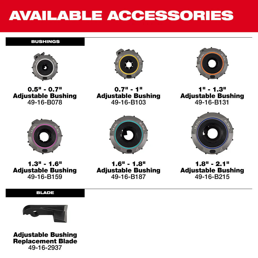 Milwaukee M18 FUEL Covered Conductor Cable Stripper Kit w/ Adjustable Bushings - Image 11