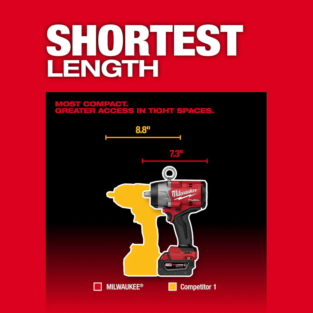Milwaukee M18 FUEL 1/2" High Torque Impact Wrench w/ Pin Detent - Image 6