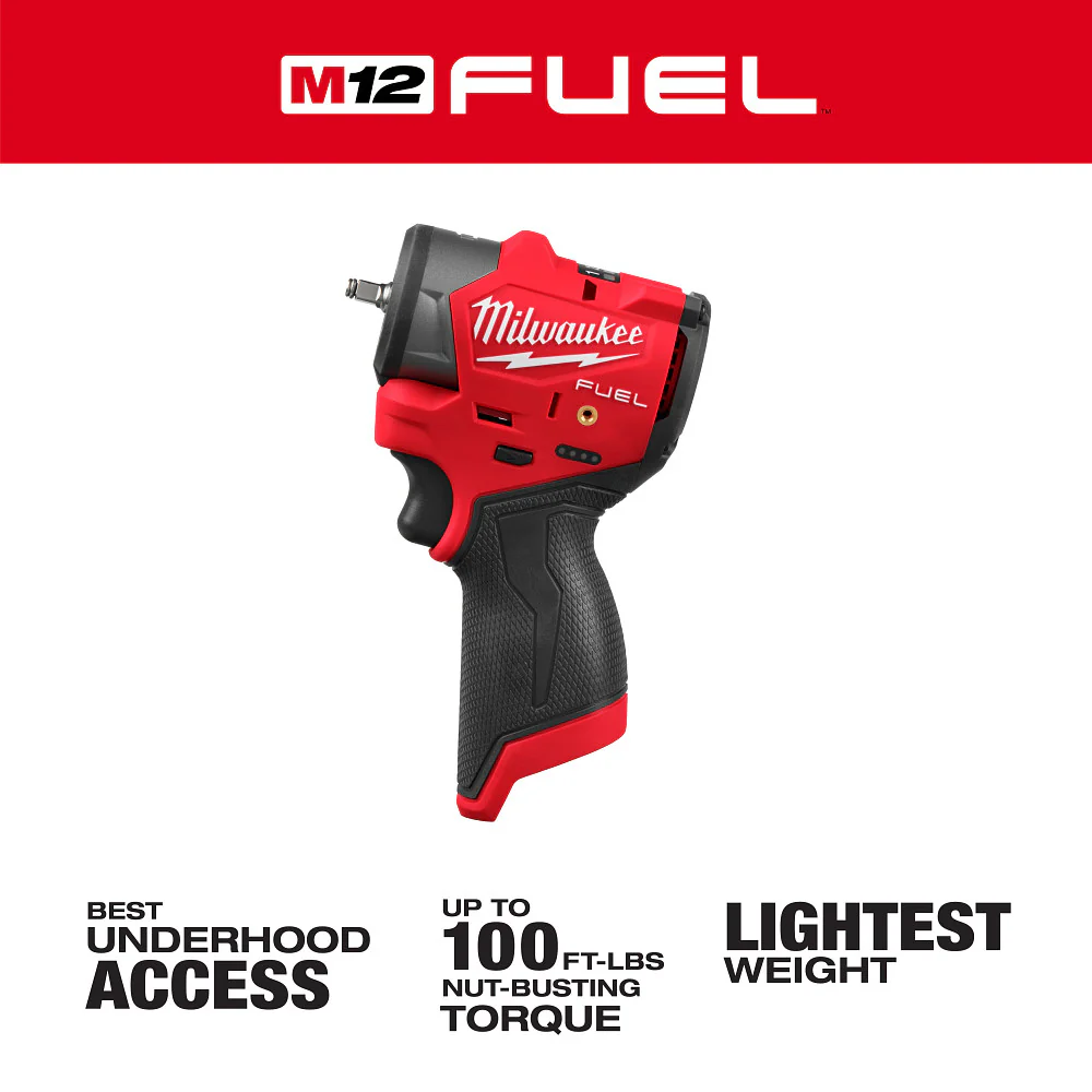 Milwaukee M12 FUEL 1/4" Subcompact Impact Wrench w/ Friction Ring - Tool Only - Image 2