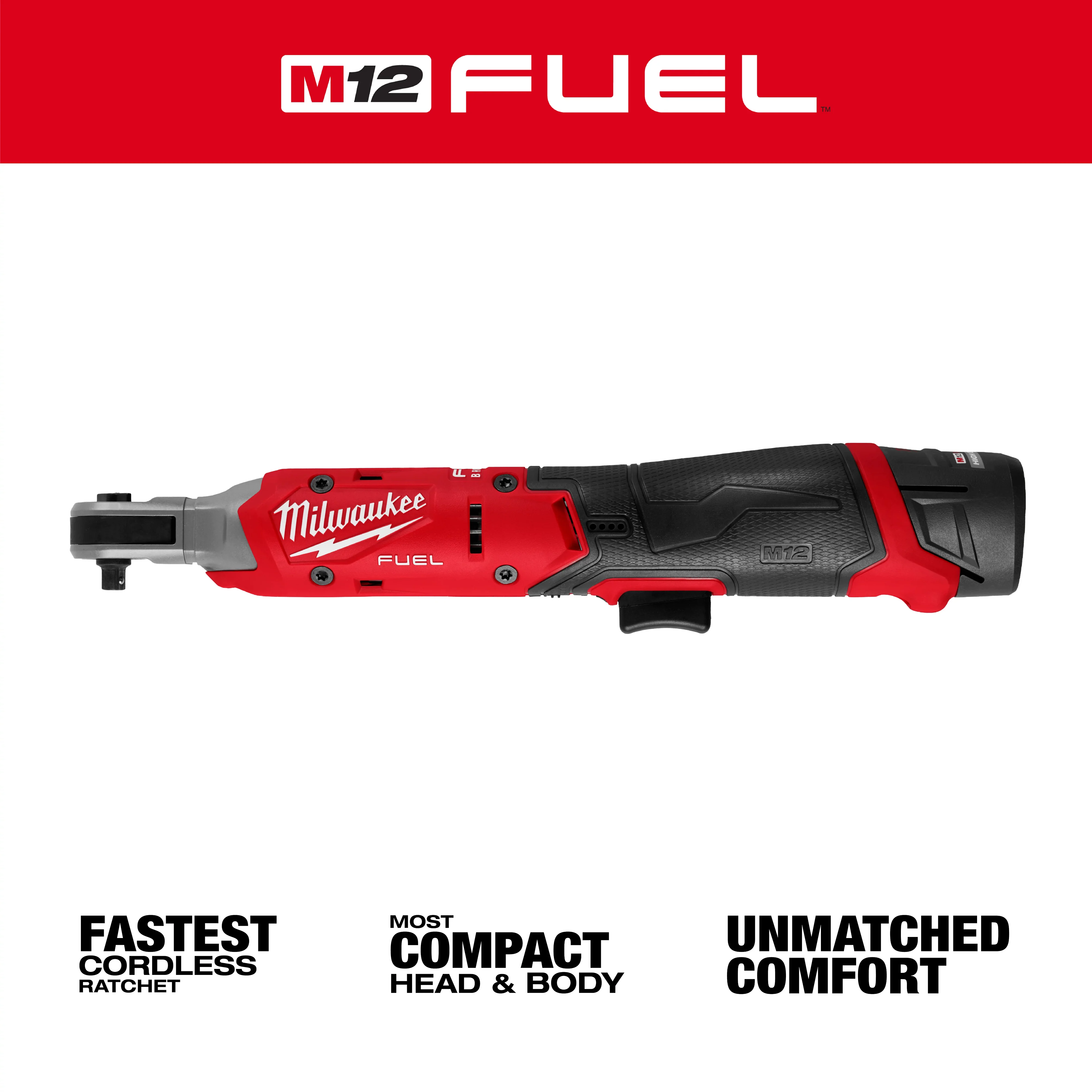 Milwaukee M12 FUEL 1/4" Ratchet Kit - Image 3