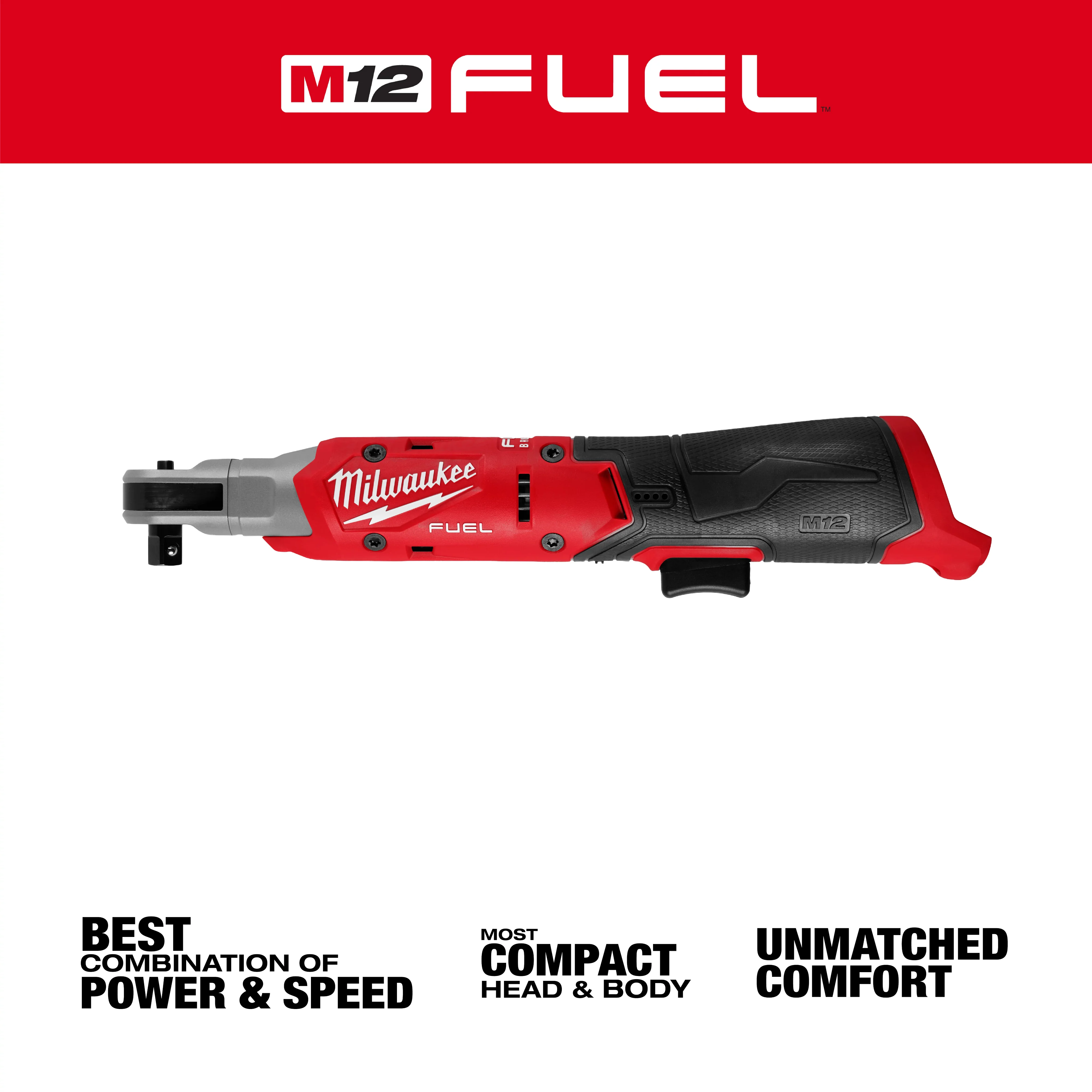 Milwaukee M12 FUEL 3/8" Ratchet - Tool Only - Image 3