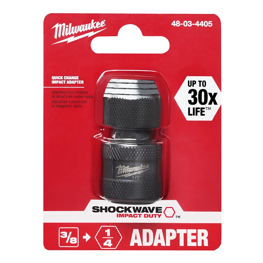 Milwaukee SHOCKWAVE Impact Duty Adapter 1/4" Hex To 3/8" Square - Image 2