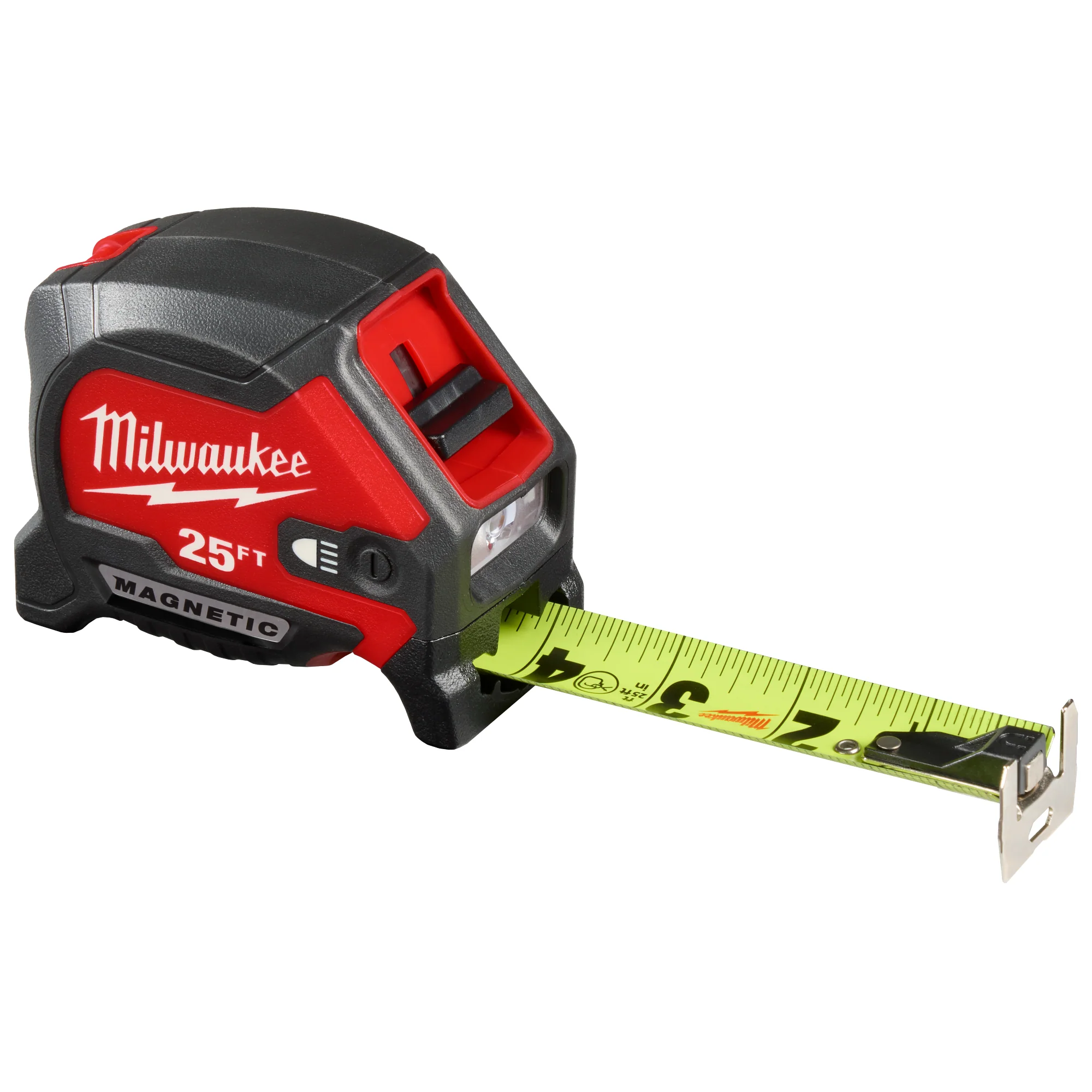 Milwaukee 25ft Magnetic Tape Measure w/ Rechargeable 100L Light - Image 2