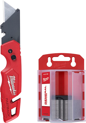 Milwaukee FASTBACK Folding Utility Knife with Blade Storage & 50 pc. Blades