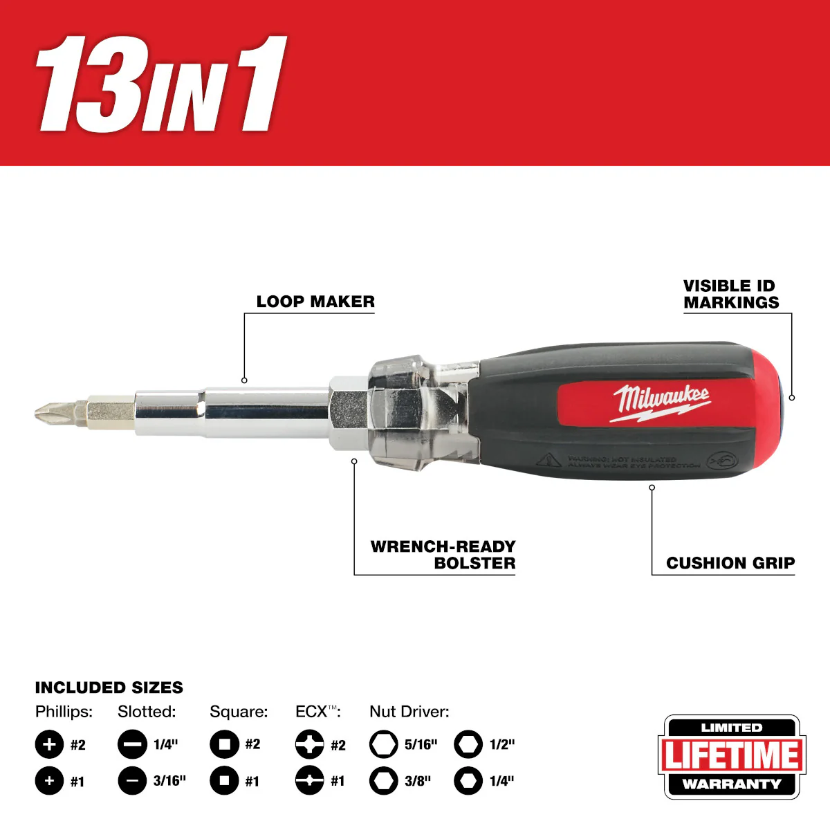 Milwaukee 13-in-1 Cushion-Grip Screwdriver with ECX - Image 8
