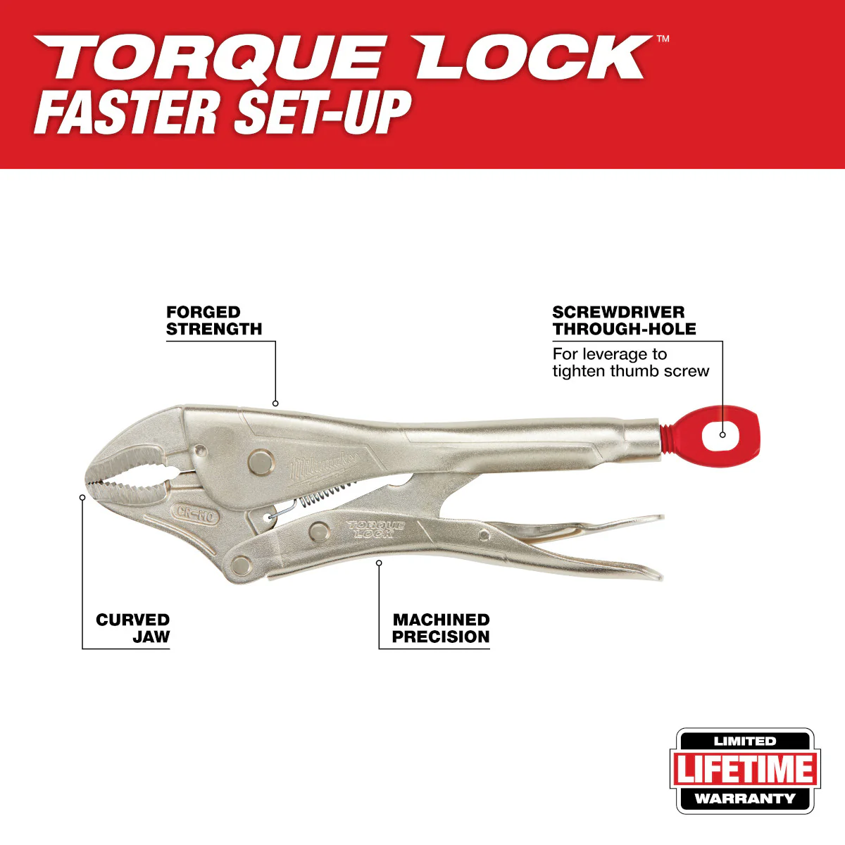 Milwaukee 10" TORQUE LOCK Curved Jaw Locking Pliers - Image 4