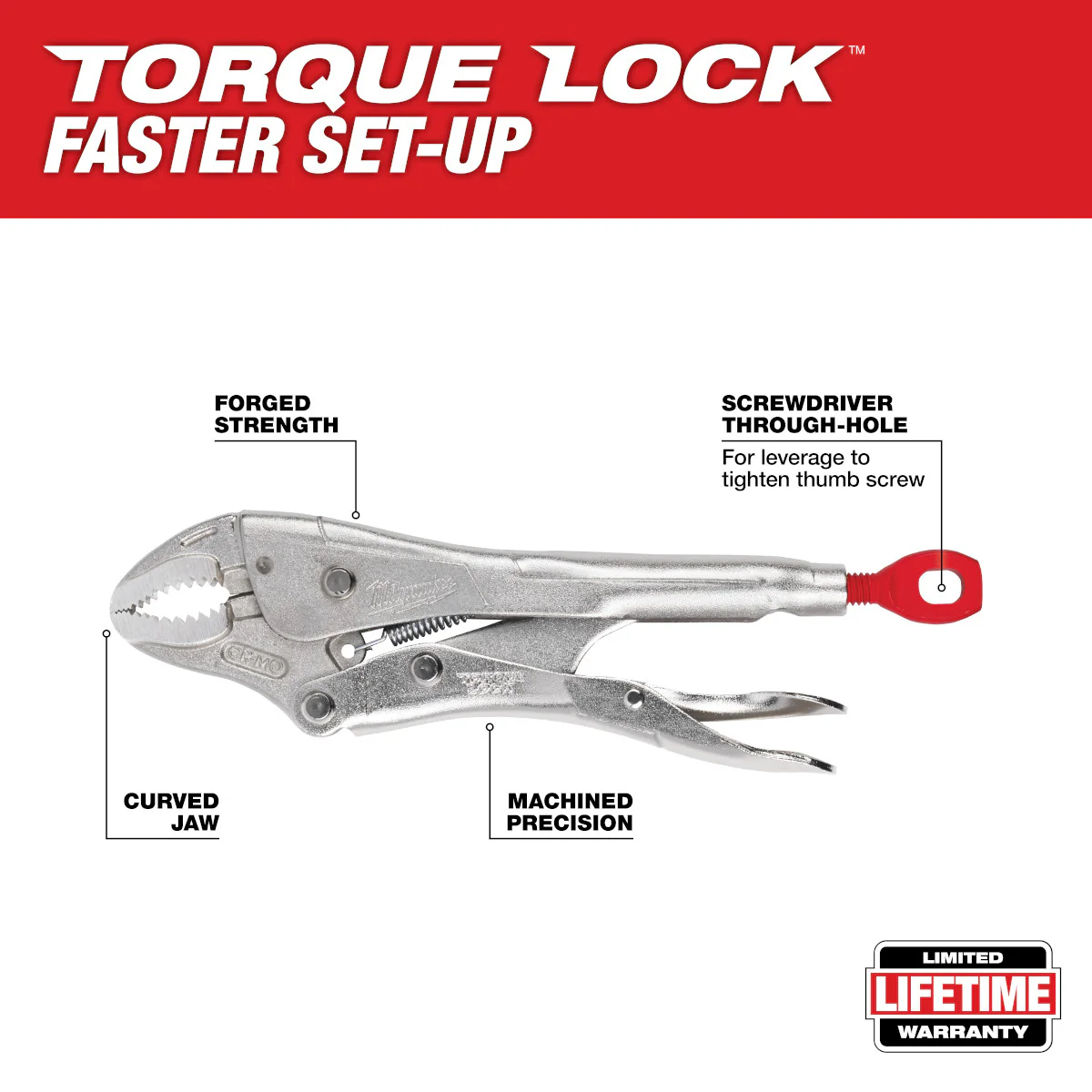 Milwaukee 4" TORQUE LOCK Curved Jaw Locking Pliers - Image 3