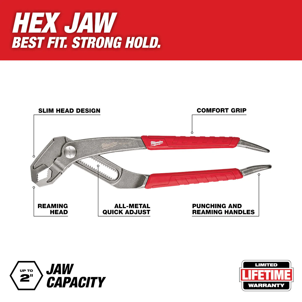 Milwaukee 10" Comfort Grip Hex-Jaw Pliers - Image 5