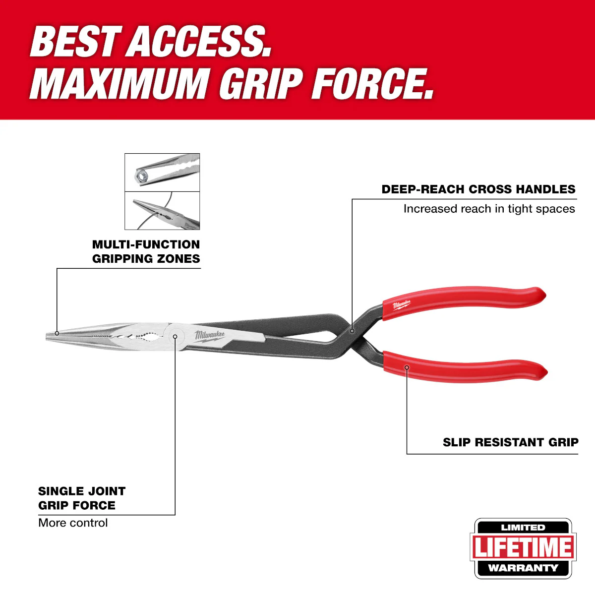 Milwaukee 2 pc. Long Reach Pliers Set - Image 10
