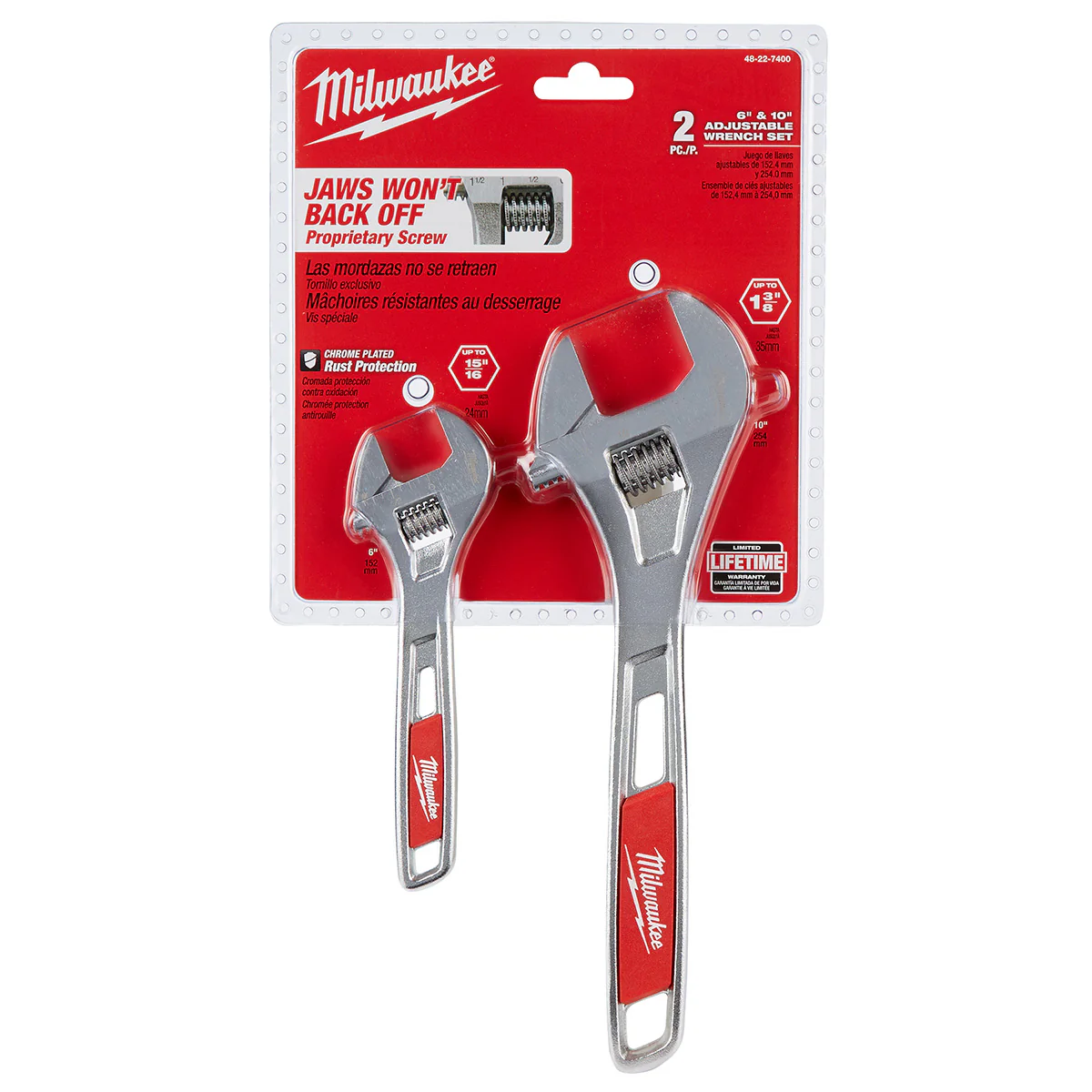 Milwaukee 2 pc. 6" & 10" Adjustable Wrench Set - Image 4
