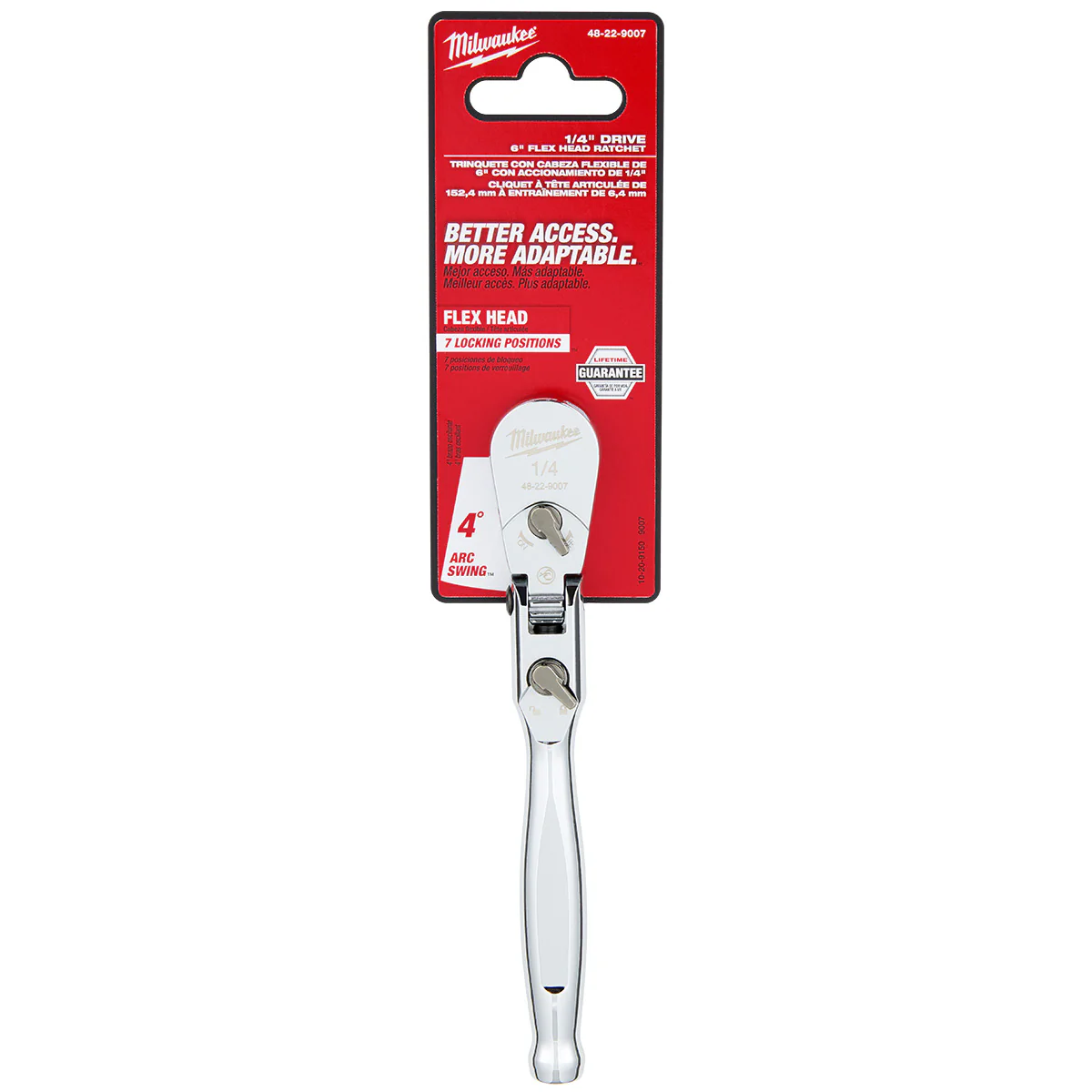 Milwaukee 1/4" Drive 6" Flex Head Ratchet - Image 6