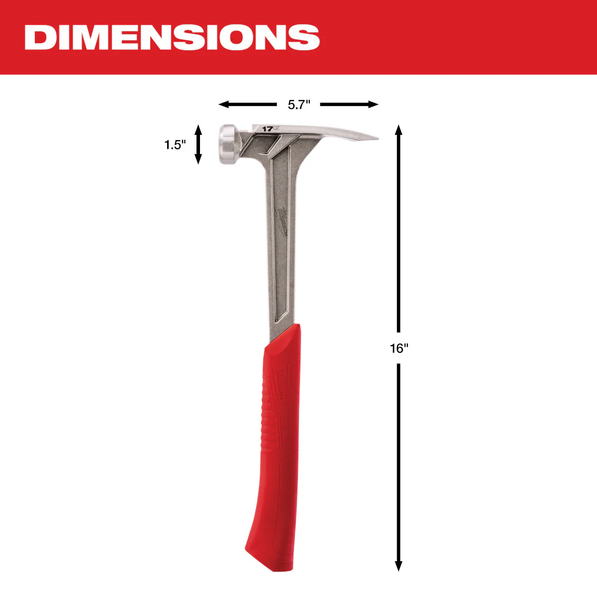 Milwaukee 17 oz. Smooth Face Framing Hammer - Image 8