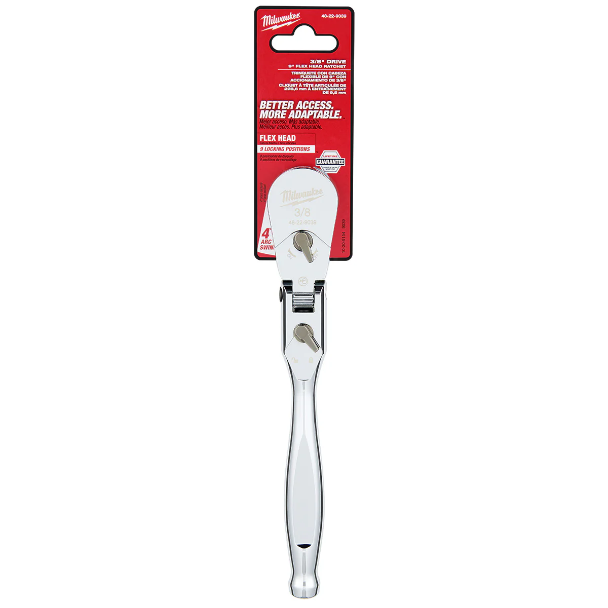 Milwaukee 3/8" Drive 9" Flex Head Ratchet - Image 6