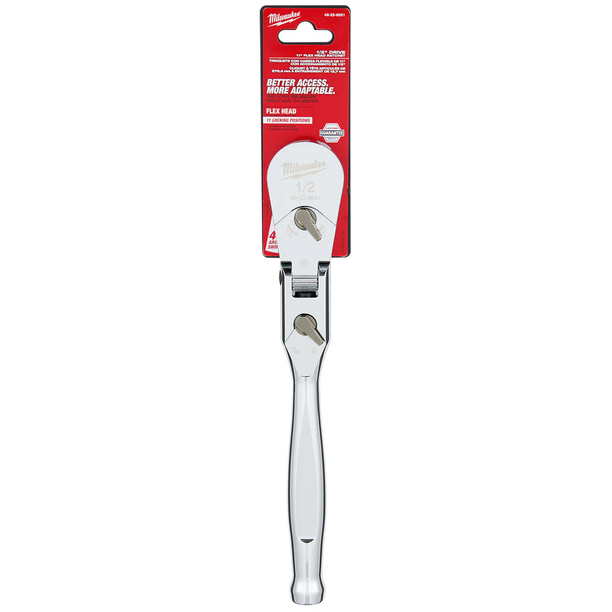 Milwaukee 1/2" Drive 11" Flex Head Ratchet - Image 7