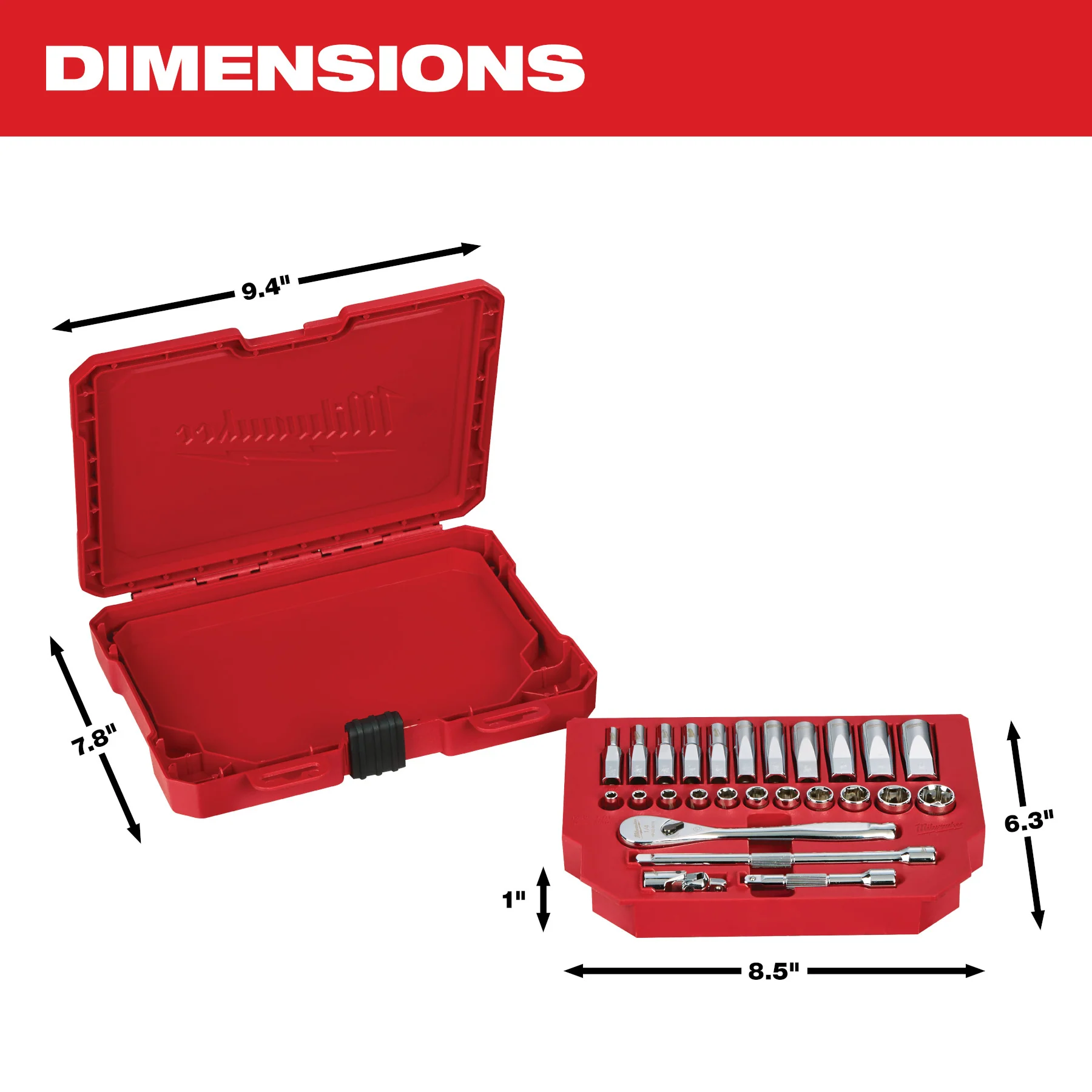 Milwaukee 1/4" Drive 26 pc. Ratchet & Socket Set - SAE - Image 6
