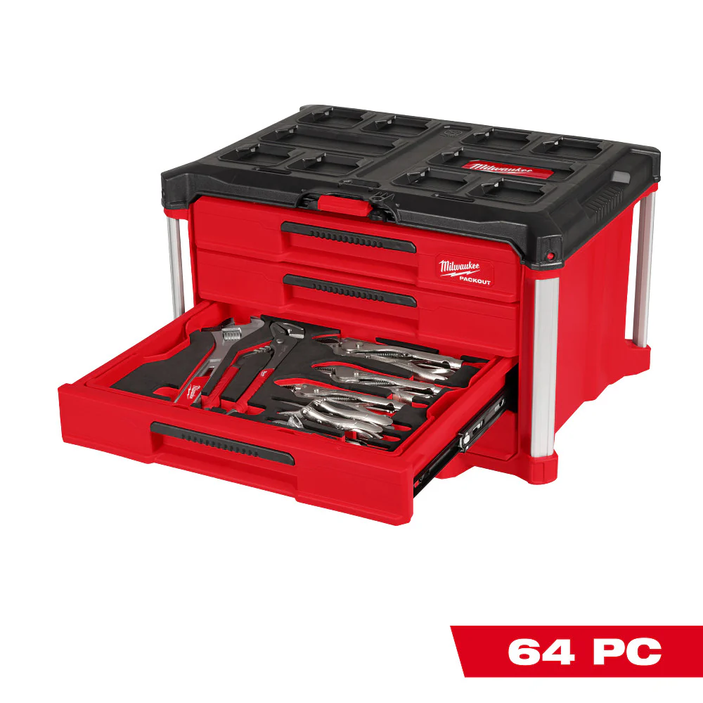 Milwaukee 64 pc. PACKOUT 4-Drawer Tool Box Hand Tool Set - Image 2