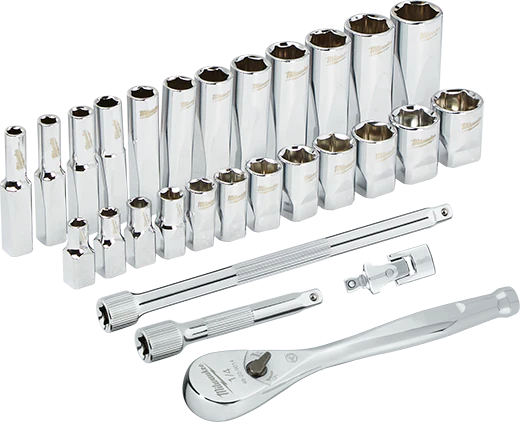 Milwaukee 1/4" Drive 28 pc. Ratchet & Socket Set - Metric - Image 2