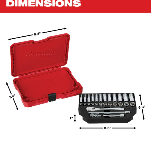 Milwaukee 1/4" Drive 28 pc. Ratchet & Socket Set - Metric - Image 5