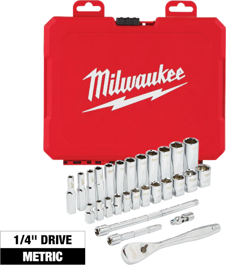 Milwaukee 1/4" Drive 28 pc. Ratchet & Socket Set - Metric - Image 8