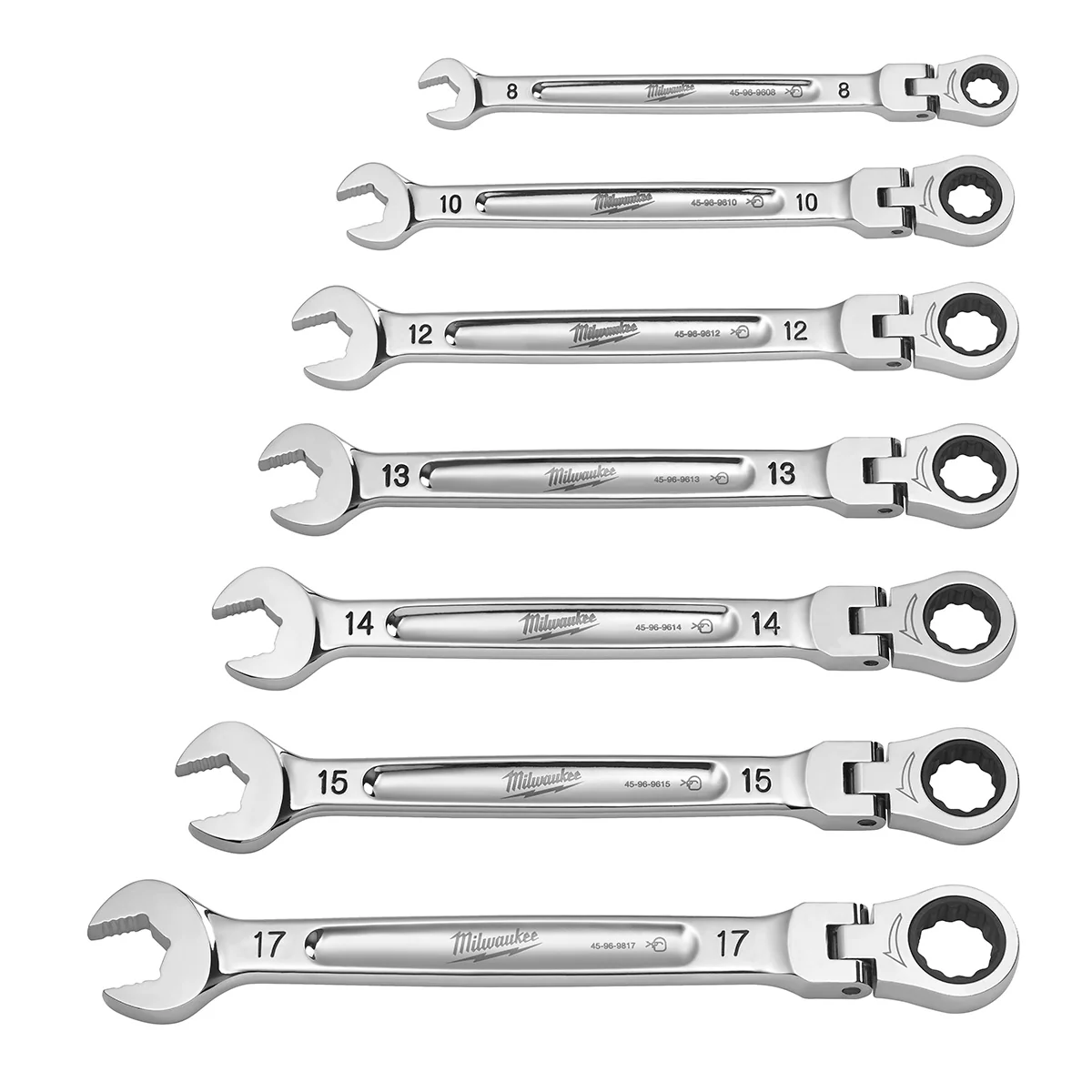 Milwaukee 7 pc. Metric Flex Head Ratcheting Combination Wrench - Image 2