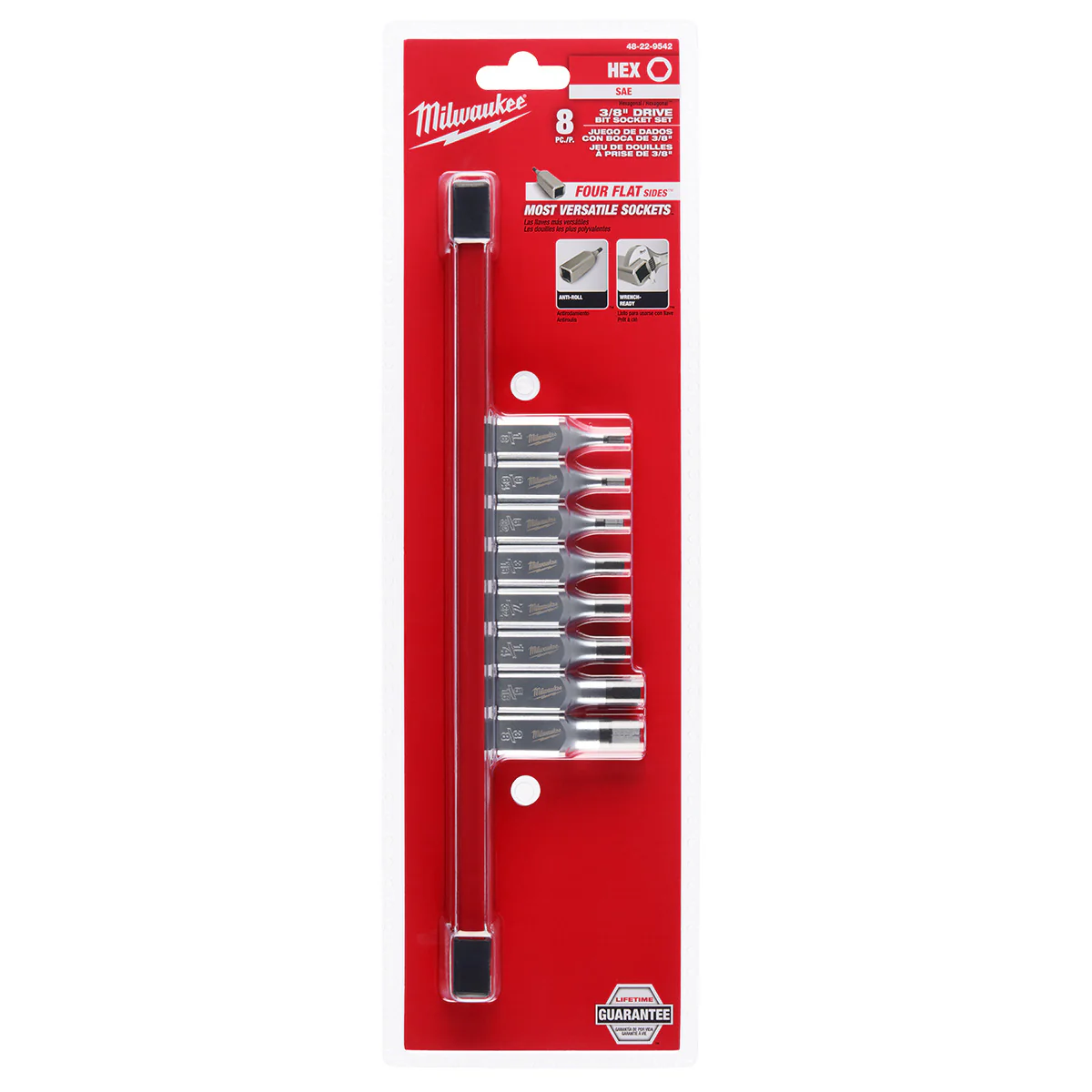 Milwaukee 8 pc. 3/8" Drive Hex Bit Socket Set - SAE - Image 4