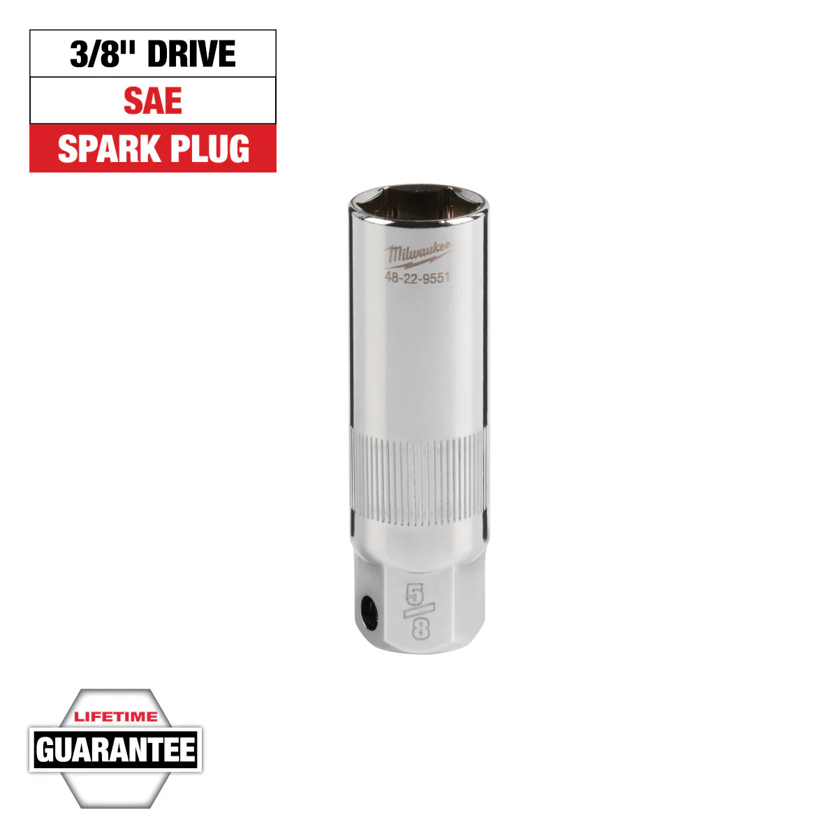 Milwaukee 3/8" Drive 5/8" Spark Plug Socket - Image 2